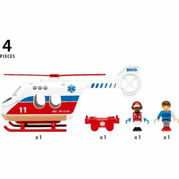 BRIO RESCUE HELICOPTER 4 PIECES Sale