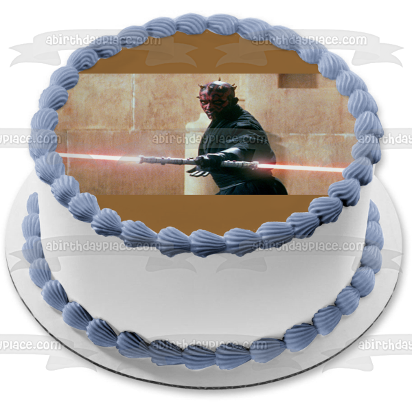 Star Wars Solo Darth Maul with a Double Lightsaber Edible Cake Topper Image ABPID06538 Discount