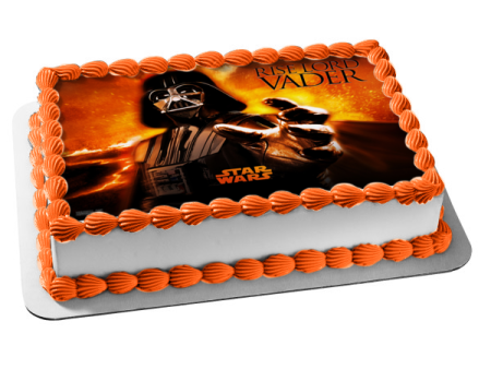 Star Wars Logo Darth Vader Rise Lord Vader with a Fiery Background Edible Cake Topper Image ABPID06504 Cheap