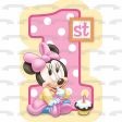 Baby Minnie Mouse Happy 1st Birthday Edible Cake Topper Image ABPID06241 Sale