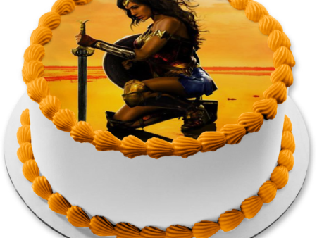 Wonder Woman Sword with a Desert Background Edible Cake Topper Image ABPID06554 Online Sale