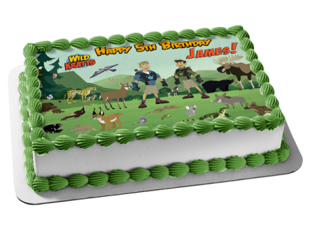 Wild Kratts Chris Kratt Martin Kratt and Wildlife Edible Cake Topper Image ABPID05268 Online