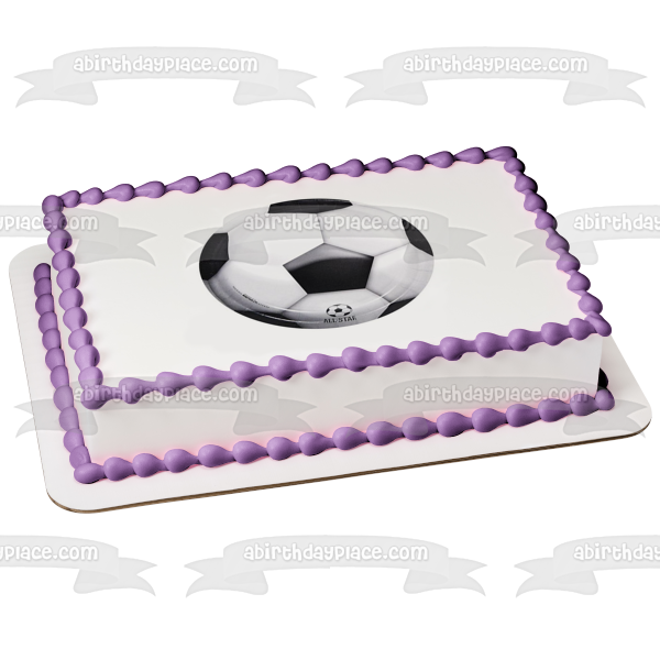 All Star Soccer Ball Edible Cake Topper Image ABPID05593 on Sale