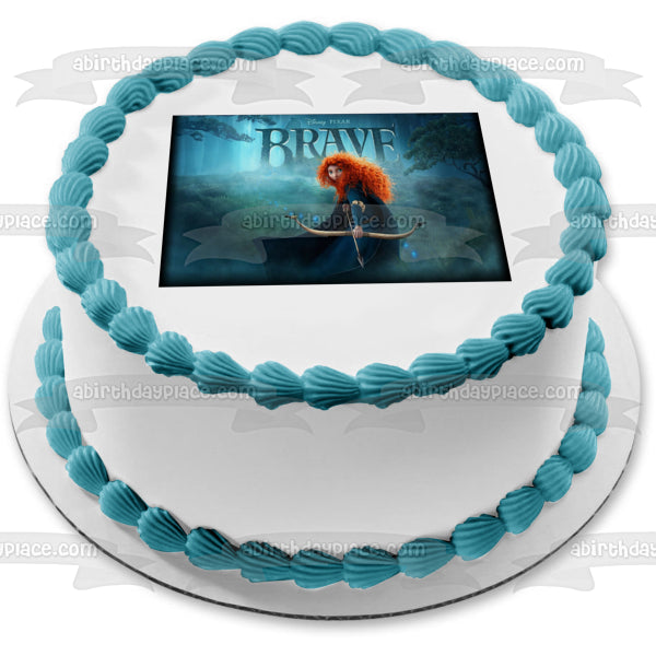 Disney Pixar Brave Merida Bow and Arrow Trees Owl Edible Cake Topper Image ABPID06495 on Sale