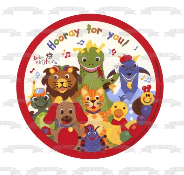 Baby Einstein Party Bard the Dragon and  Neptune the Turtle Edible Cake Topper Image ABPID05215 Fashion