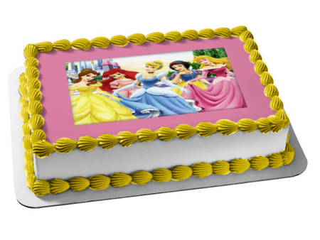 Belle Ariel Cinderella Snow White Aurora Edible Cake Topper Image ABPID06478 Supply