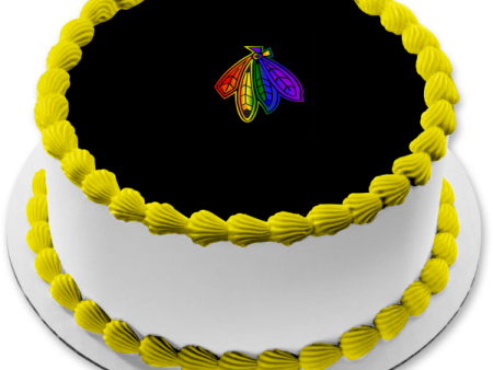 Chicago Blackhawks Feathers Logo NHL Edible Cake Topper Image ABPID06088 on Sale