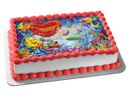 The Little Mermaid Flounder Sebastian Ariel Starfish and a Seahorse Edible Cake Topper Image ABPID05768 Fashion