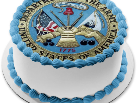 United States Military Department of the Army Seal Flag Edible Cake Topper Image ABPID05225 Fashion