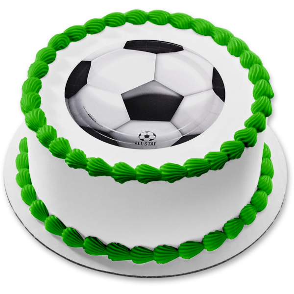 All Star Soccer Ball Edible Cake Topper Image ABPID05593 on Sale