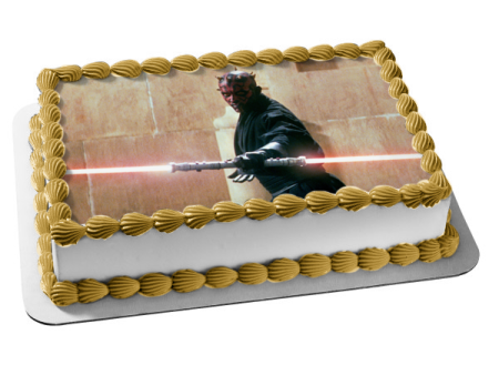 Star Wars Solo Darth Maul with a Double Lightsaber Edible Cake Topper Image ABPID06538 Discount