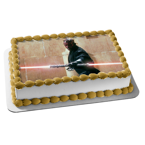 Star Wars Solo Darth Maul with a Double Lightsaber Edible Cake Topper Image ABPID06538 Discount