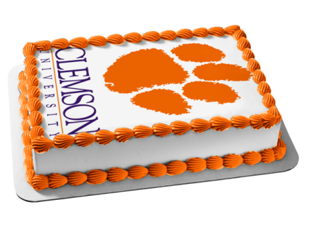 Clemson University Tiger Paw Logo Edible Cake Topper Image ABPID05317 Supply