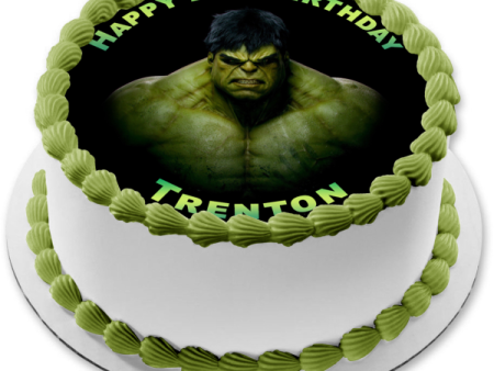 The Incredible Hulk Angry with a  Black Background Edible Cake Topper Image ABPID05997 For Cheap