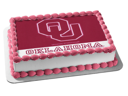 University of Oklahoma Logo Edible Cake Topper Image ABPID05996 Online Hot Sale