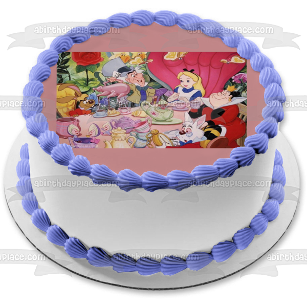 Alice In Wonderland the Mad Hatter the White Rabbit and  the Queen of Hearts Edible Cake Topper Image ABPID06560 Fashion