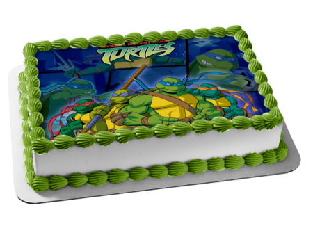 Teenage Mutant Ninja Turtles Logo Donatello Michaelangelo Leonardo and  Raphael with Thier Weapons Edible Cake Topper Image ABPID06542 Online Hot Sale