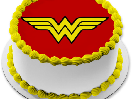 Wonder Woman Logo Edible Cake Topper Image ABPID05784 Online Hot Sale