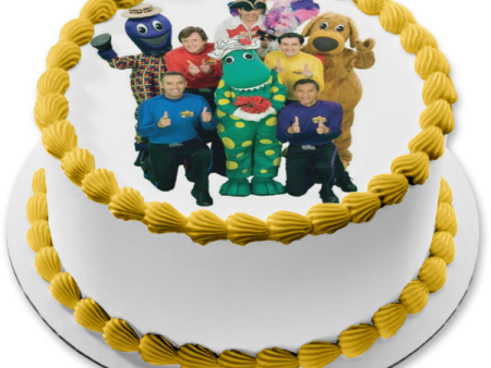 The Wiggles Greg Anthony Murray Jeff Dorothy the Dinosaur and Captain Featherswood Edible Cake Topper Image ABPID06482 Online Hot Sale