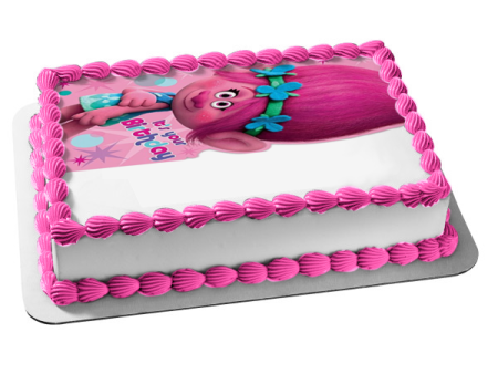 Trolls Princess Poppy Happy Birthday Edible Cake Topper Image ABPID05579 Supply