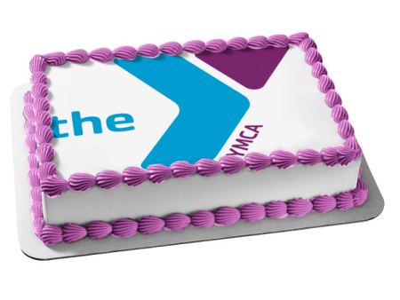 The Ymca Logo Purple Blue Edible Cake Topper Image ABPID05832 Online Hot Sale