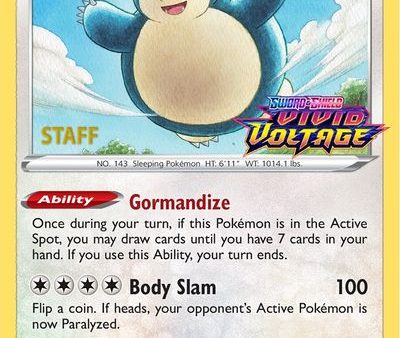 Snorlax (SWSH068) (Staff Prerelease Promo) [Sword & Shield: Black Star Promos] Online