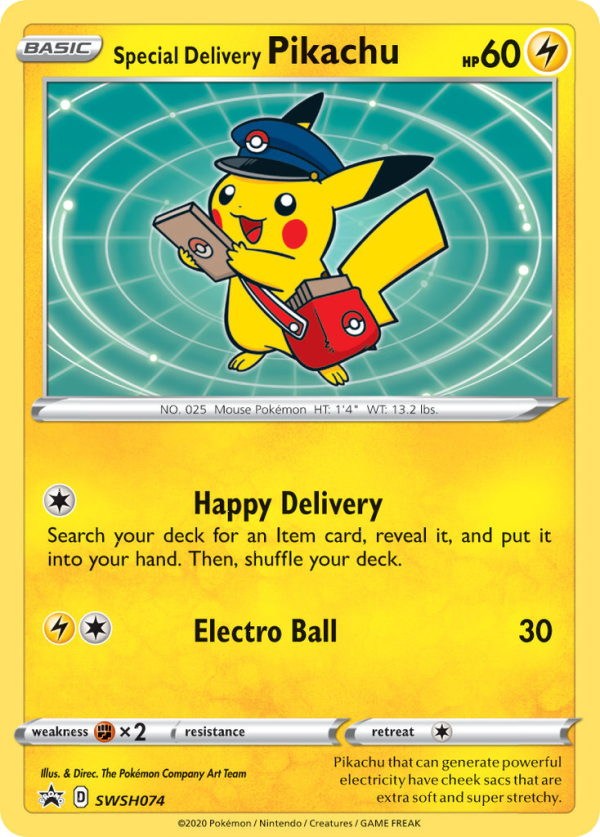 Special Delivery Pikachu (SWSH074) [Sword & Shield: Black Star Promos] Online Sale